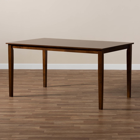 Baxton Studio Eveline Walnut Brown Finished Rectangular Wood Dining Table 165-10520